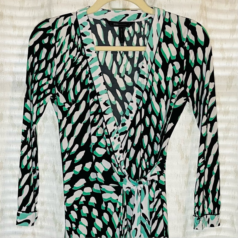 BCBG Animal Print Wrap Dress